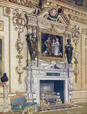 Chimneypiece in the double cube room, Wilton House Oil painting by Edwin Foley
