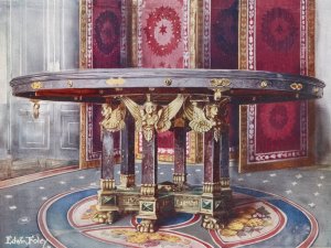 Circular table of various marbles, with chased gilt mounts by Edwin Foley Oil Painting