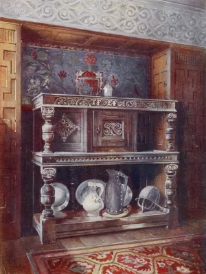 Court cupboard buffet by Edwin Foley Oil Painting