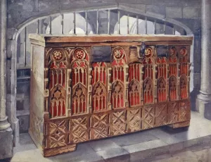 Fourteenth-century buttressed coffer. by Edwin Foley Oil Painting