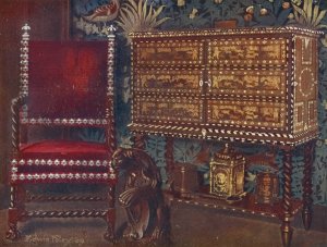 Group of late sixteenth-century continental furniture by Edwin Foley Oil Painting