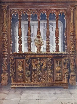 Henri Deux carved coffer, or bahut, ca. 1555 Oil painting by Edwin Foley