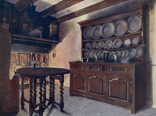 Oak Welsh dresser  by Edwin Foley - Hand-Painted Oil Painting Reproduction