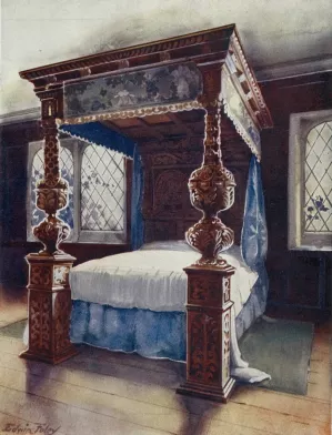 The littlecote bedstead. The property of Vincent Robinson, Esquire, F. S. A., Parnham, Dorset by Edwin Foley Oil Painting