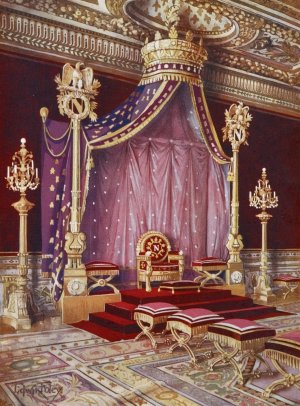 The salle du trone in the Palace of Fontainebleau by Edwin Foley Oil Painting