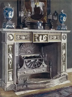 Wedgwood-Flaxman chimneypiece by Edwin Foley Oil Painting