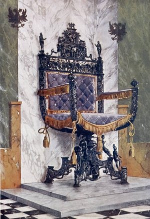 Wrought steel chair. The property of Earl Radnor, Longford Castle by Edwin Foley Oil Painting