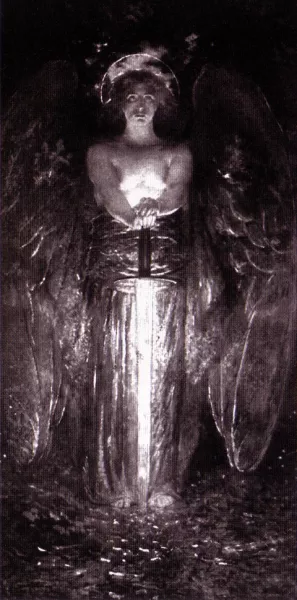 The Angel with the Flaming Sword Oil painting by Edwin H Blashfield