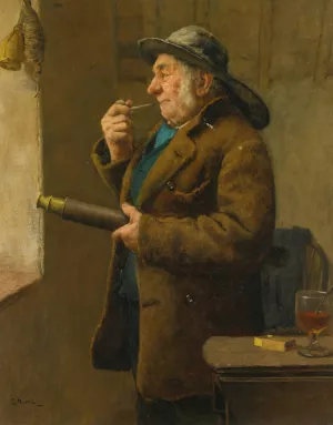 The old pilot by Edwin Harris Oil Painting