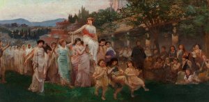 A Roman Wedding Procession by Edwin Howland Blashfield Oil Painting