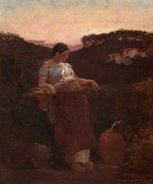 At the Well by Edwin Howland Blashfield Oil Painting