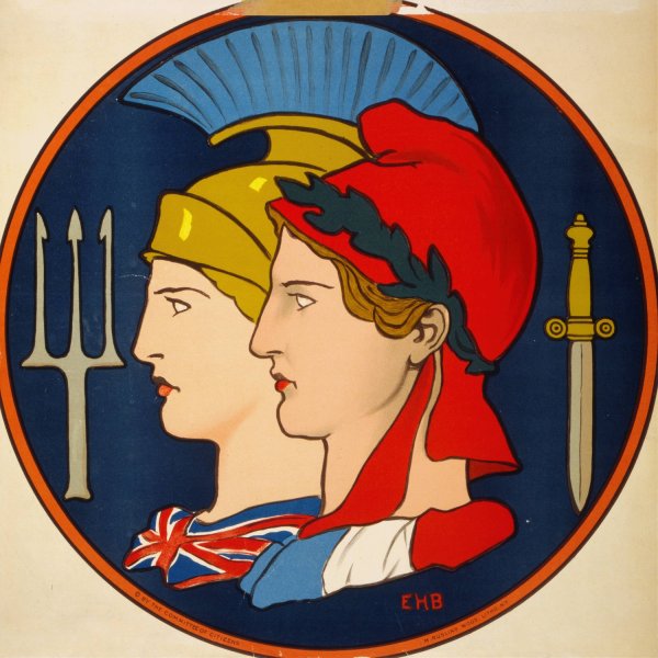 Emblem of France and Great Britain  by Edwin Howland Blashfield - Hand-Painted Oil Painting Reproduction
