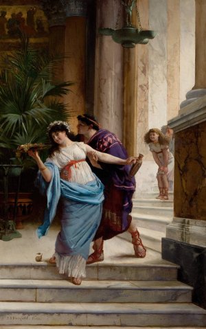 The Lover's Advance by Edwin Howland Blashfield Oil Painting