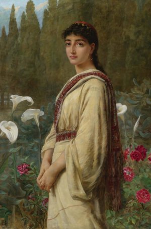 An Eastern Lily by Edwin Long Oil Painting