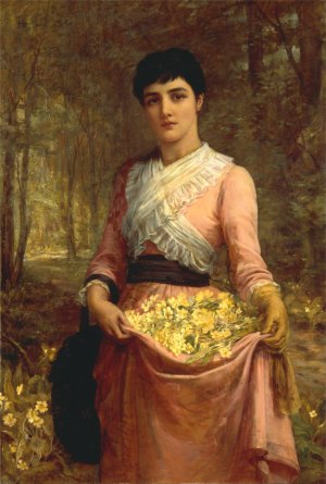 The Daughters Of Our Empire. England- The Primrose by Edwin Long Oil Painting