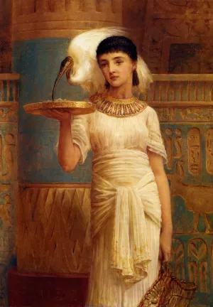 Alethe, Attendent of the Sacred Ibis 2 by Edwin Longsden Long Oil Painting