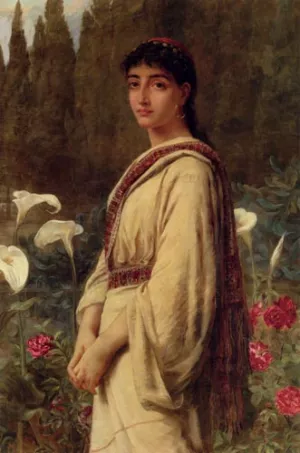 Eastern Lily by Edwin Longsden Long Oil Painting