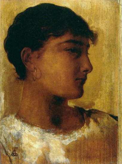 Main Product Photo of Study of a Young Girl's Head, Another View
 Painting by Edwin Longsden Long