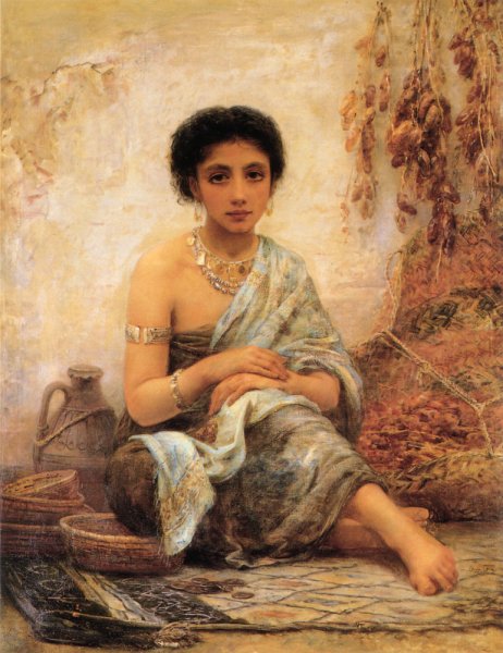 Main Product Photo of The Date Seller Painting by Edwin Longsden Long
