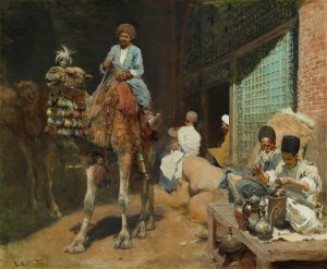 A Market in Ispahan by Edwin Lord Weeks Oil Painting