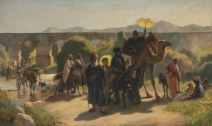 A Pilgrimage to the Jordan by Edwin Lord Weeks Oil Painting