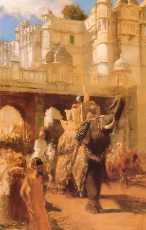 A Royal Procession by Edwin Lord Weeks - Oil Painting Reproduction