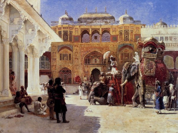 Main Product Photo of Arrival Of Prince Humbert, The Rajah, At The Palace Of Amber Painting by Edwin Lord Weeks