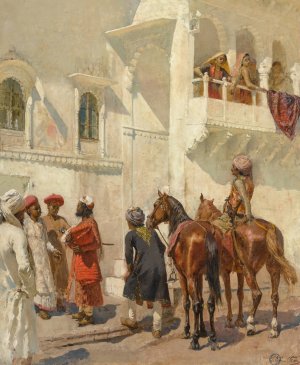 Before The Hunt by Edwin Lord Weeks Oil Painting