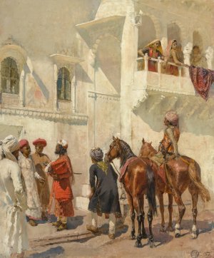 Before the Hunt by Edwin Lord Weeks Oil Painting