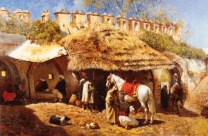 Blacksmith Shop at Tangiers painting by Edwin Lord Weeks