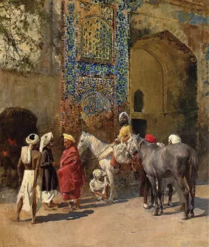 Blue-Tiled Mosque at Delhi, India painting by Edwin Lord Weeks