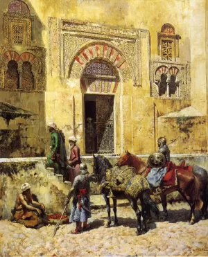 Entering the Mosque Oil painting by Edwin Lord Weeks