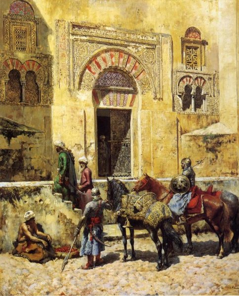 Main Product Photo of Entering the Mosque Painting by Edwin Lord Weeks
