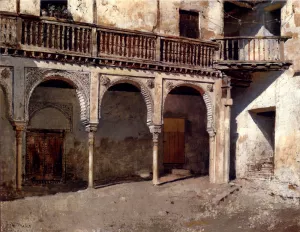 Granada Courtyard Oil painting by Edwin Lord Weeks