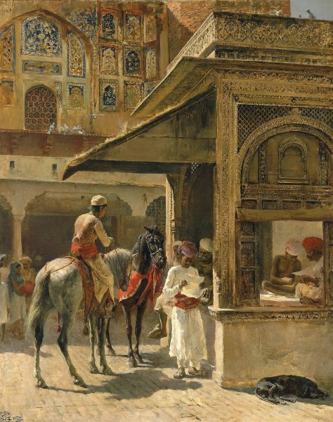 Hindu Merchants  by Edwin Lord Weeks - Hand-Painted Oil Painting Reproduction