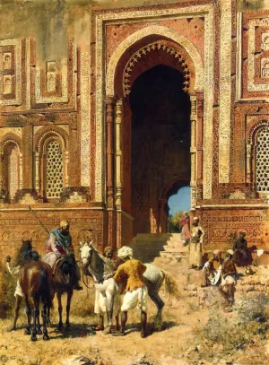 Indian Horsemen at the Gateway of Alah-ou-din, Old Delhi Oil painting by Edwin Lord Weeks
