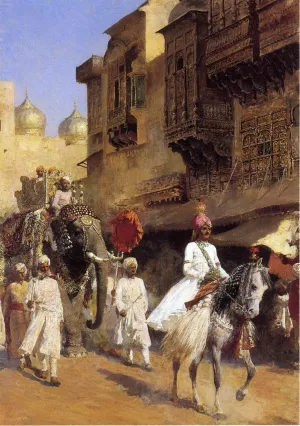 Indian Prince and Parade Ceremony by Edwin Lord Weeks - Oil Painting Reproduction
