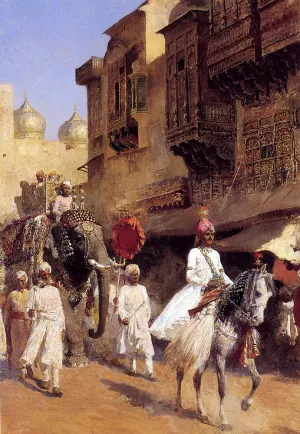 Indian Prince And Parade Cermony by Edwin Lord Weeks Oil Painting