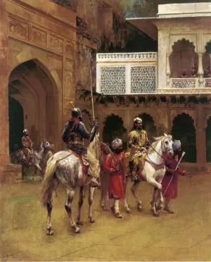 Indian Prince, Palace of Agra by Edwin Lord Weeks - Oil Painting Reproduction