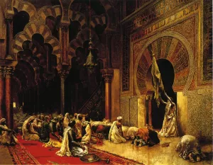 Interior of the Mosque at Cordova by Edwin Lord Weeks Oil Painting
