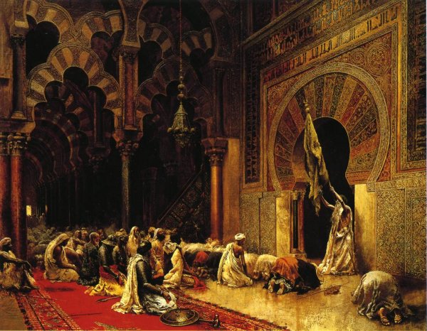 Main Product Photo of Interior of the Mosque at Cordova Painting by Edwin Lord Weeks