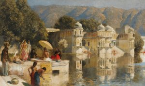 Lake at Oodeypore, India by Edwin Lord Weeks Oil Painting