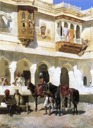 Leaving for the Hunt by Edwin Lord Weeks Oil Painting