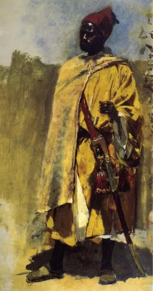 Moorish Guard by Edwin Lord Weeks - Oil Painting Reproduction
