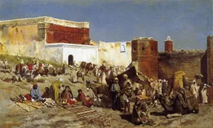 Moroccan Market, Rabat by Edwin Lord Weeks Oil Painting