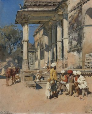 Portico Of A Mosque, Ahmedabad by Edwin Lord Weeks Oil Painting