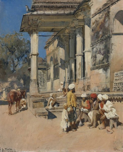 Main Product Photo of Portico Of A Mosque, Ahmedabad Painting by Edwin Lord Weeks