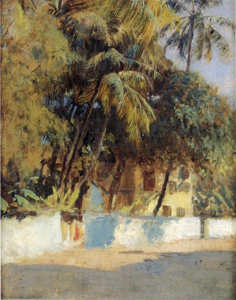 Main Product Photo of Street Scene, Bombay Painting by Edwin Lord Weeks