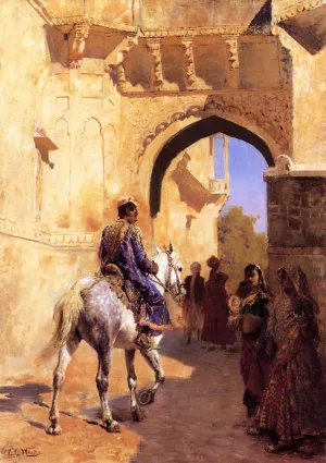 Street Scene in India by Edwin Lord Weeks Oil Painting