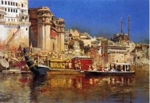 The Barge of the Maharaja of Benares by Edwin Lord Weeks Oil Painting